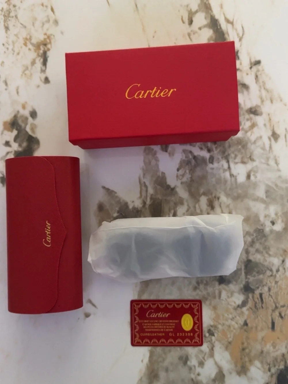 Cartier Red Eyewear Box & Case Set